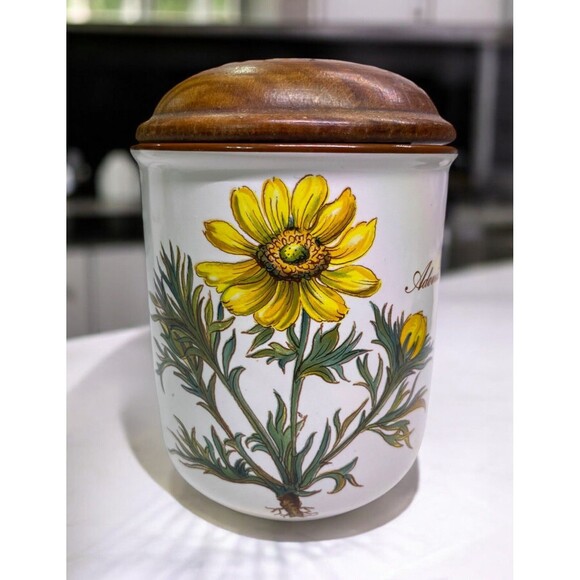 Villeroy & Boch Botanica Container Jar With Lid Adonis Vernalis 4.5” Tall *READ - Picture 1 of 13